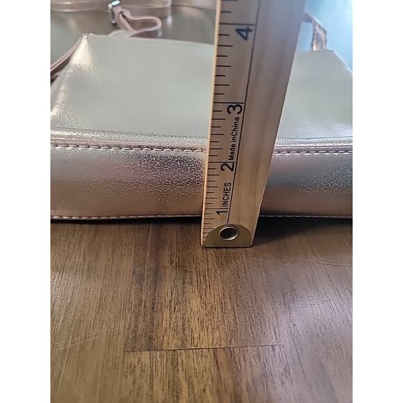 Nine West Levona Pink-Gold Crossbody Shoulder Bag Double-Zip GUC - Picture 6 of 12